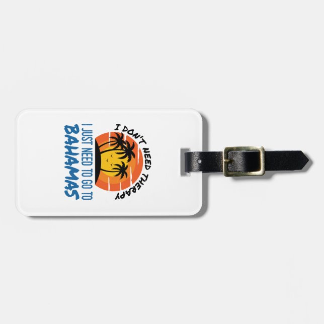 Etiqueta De Bagagem Terapia Tropical de Praia das Bahamas Férias (Frente Horizontal)