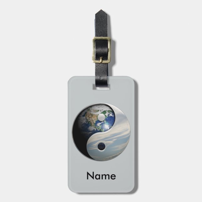 Etiqueta De Bagagem Terra e céu Yin Yang (Frente Vertical)