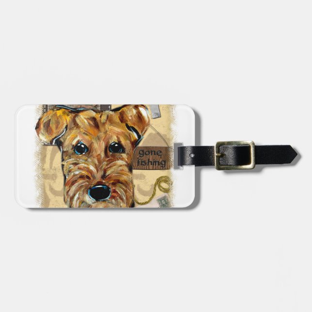 ETIQUETA DE BAGAGEM TERRIER AIREDALE (Frente Horizontal)