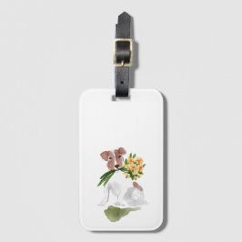 Etiqueta De Bagagem Terrier Dog Flowers Sweet Pet Lover Viagem
