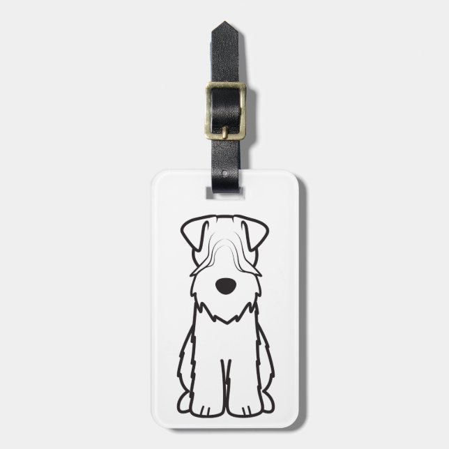 Etiqueta De Bagagem Terrier Wheaten brandamente revestido (Frente Vertical)