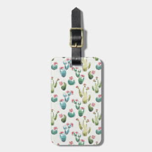 Etiqueta De Bagagem Teste padrão cor-de-rosa de etapa da flor do