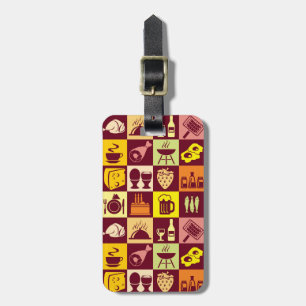 Etiqueta De Bagagem Teste padrão da comida