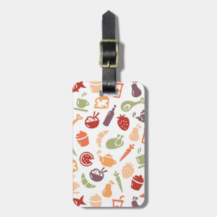 Etiqueta De Bagagem Teste padrão da comida