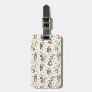 Etiqueta De Bagagem Teste padrão da flor de etapa da flor do desert