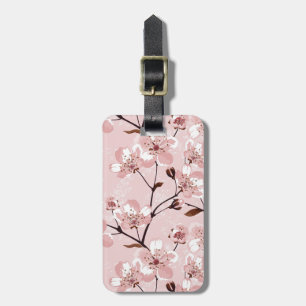 Etiqueta De Bagagem Teste padrão de flores da flor de cerejeira