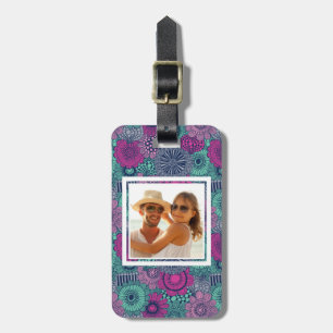 Etiqueta De Bagagem Teste padrão floral à moda da foto feita sob