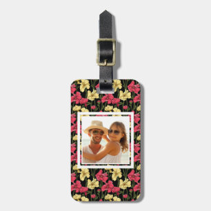 Etiqueta De Bagagem Teste padrão floral elegante 2 da foto feita sob