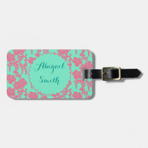 Etiqueta De Bagagem Teste padrão floral japonês Tag personalizado da