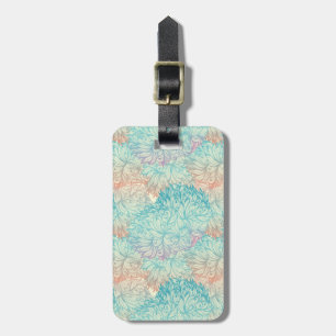 Etiqueta De Bagagem Teste padrão floral multicolorido do Doodle