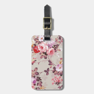 Etiqueta De Bagagem Teste padrão roxo rosa vermelha elegante dos rosa