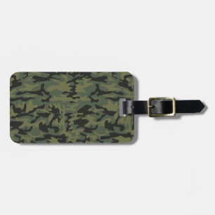 Etiqueta De Bagagem Teste padrão verde do camo
