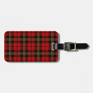 Etiqueta De Bagagem Teste padrão vermelho do Tartan de Brodie