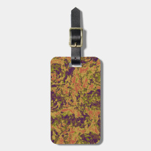 Etiqueta De Bagagem Teste padrão vibrante da camuflagem da flor