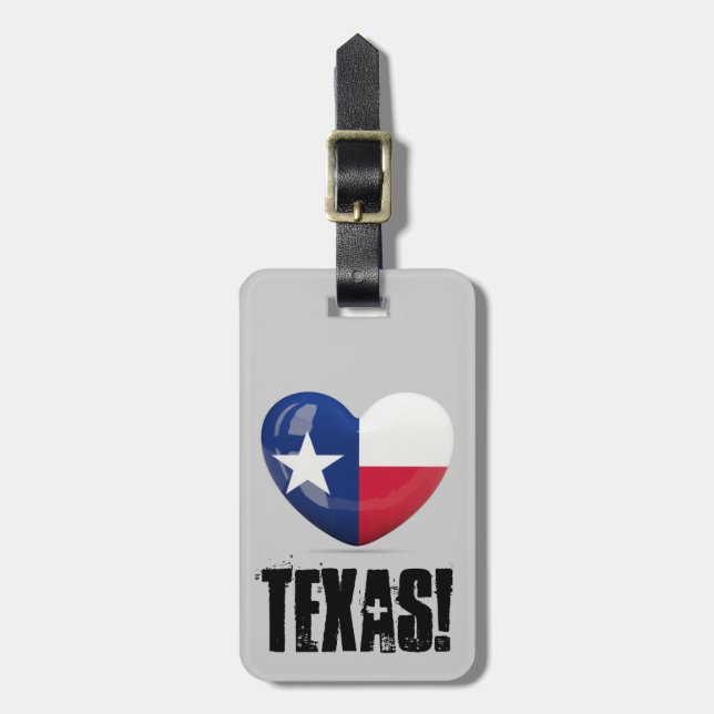 Etiqueta De Bagagem Texas Flag Cutout (Frente Vertical)