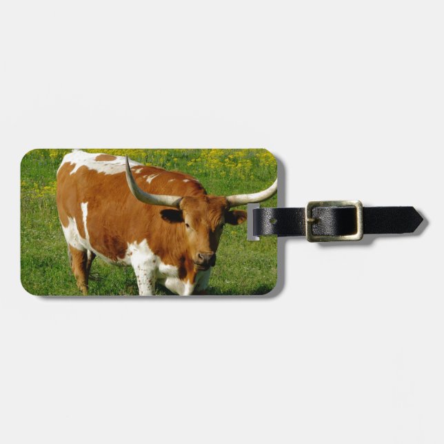 Etiqueta De Bagagem Texas Longhorn (Frente Horizontal)
