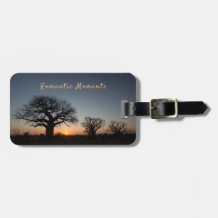 Etiqueta De Bagagem Texto da foto de Momentos Românticos Sunset Sacre