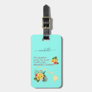 Etiqueta De Bagagem Texto e Cor Personalizados da Home do Havaí