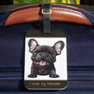 Etiqueta De Bagagem Texto personalizado 🐶 filhote francês