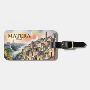 Etiqueta De Bagagem Texto Personalizado Matera Itália Viagem Sassi di 