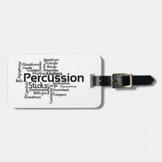 Etiqueta De Bagagem Texto Preto da Nuvem do Word em Percussão