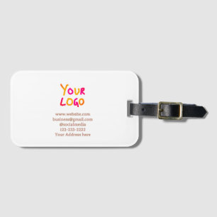 Etiqueta De Bagagem texto simples mínimo adicione seu logotipo/design 
