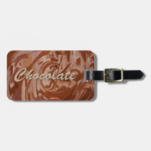 Etiqueta De Bagagem Textura de chocolate derretido