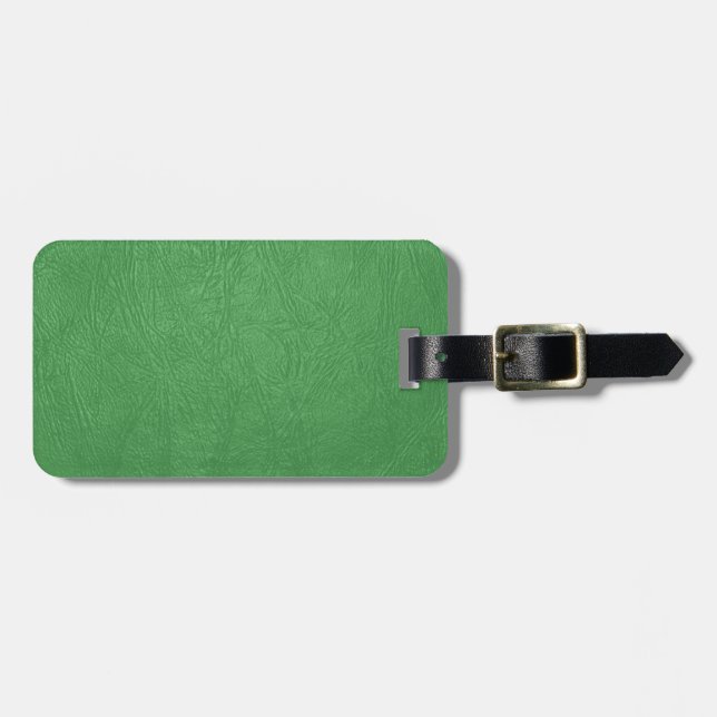 Etiqueta De Bagagem textura de couro verde (Frente Horizontal)