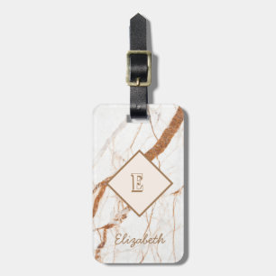 Etiqueta De Bagagem Textura de Pedra de Mármore na Moda, Personalizada