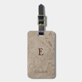 Etiqueta De Bagagem Textura Marble Trendy,Monograma Personalizado