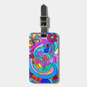 Etiqueta De Bagagem Thunder_Cove, o amor hippie estilo 70
