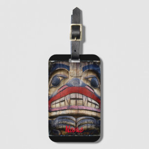 Etiqueta De Bagagem Thunder_Cove Totem de Rosto Polar