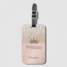 Etiqueta De Bagagem Tiaro Encantador, Princesa, Bokeh Brilhante