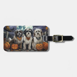 Etiqueta De Bagagem Tibetano Terrier Halloween Spooky