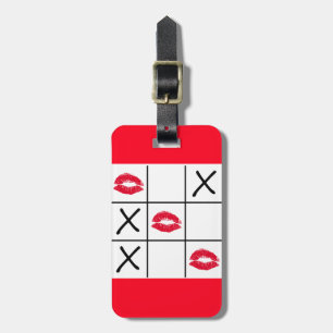 Etiqueta De Bagagem Tic Tac Toe lábios