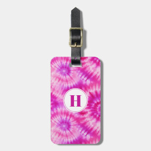 Etiqueta De Bagagem Tie Dye Magenta Slogag