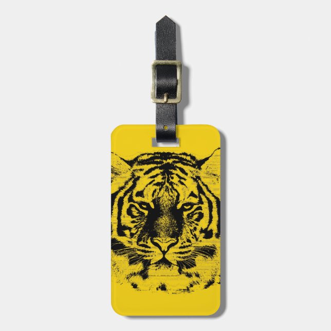 Etiqueta De Bagagem Tiger Face Close-Up 6 (Frente Vertical)