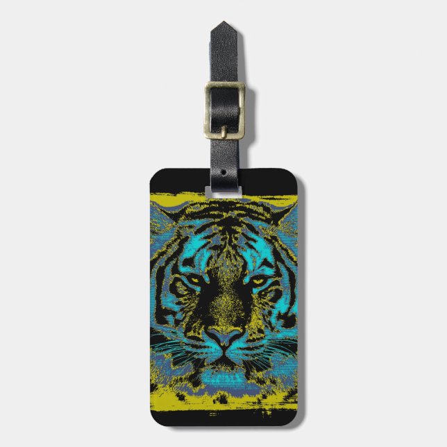 Etiqueta De Bagagem Tiger Face Close-Up 9 (Frente Vertical)