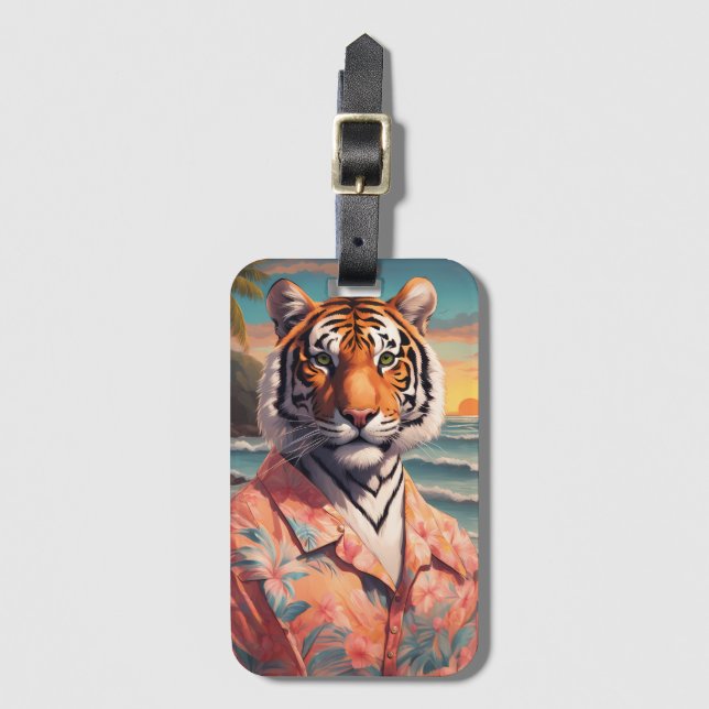 Etiqueta De Bagagem Tiger Holiday (Frente Vertical)