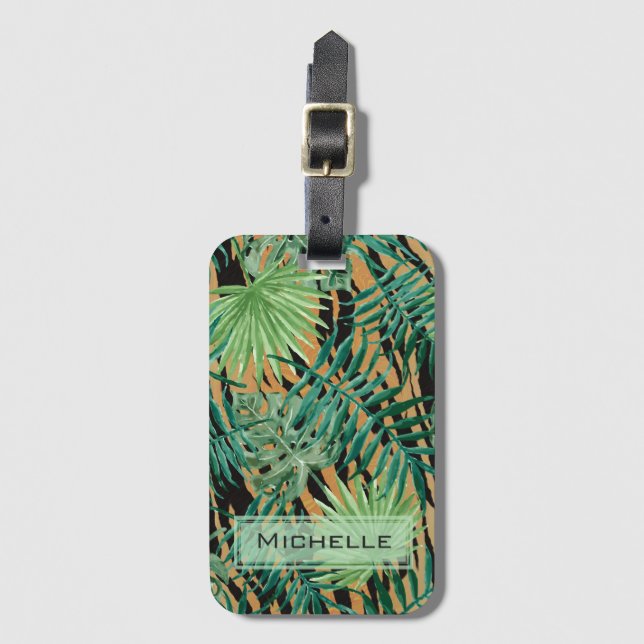 Etiqueta De Bagagem Tiger Stripes Jungle Camouflage Personalised (Frente Vertical)