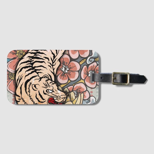 Etiqueta De Bagagem Tigre Branco (Frente Horizontal)