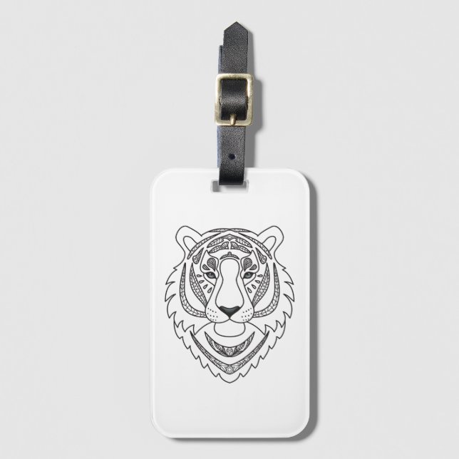 Etiqueta De Bagagem Tigre branco inspirado (Frente Vertical)