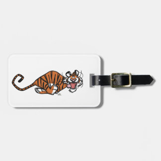 Etiqueta De Bagagem Tigre Correndo Cartoon