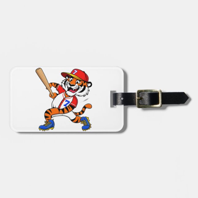 Etiqueta De Bagagem Tigre de Baseball (Frente Horizontal)