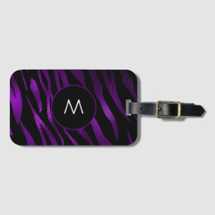 Etiqueta De Bagagem Tigre Roxo Tira Monograma Bagagem