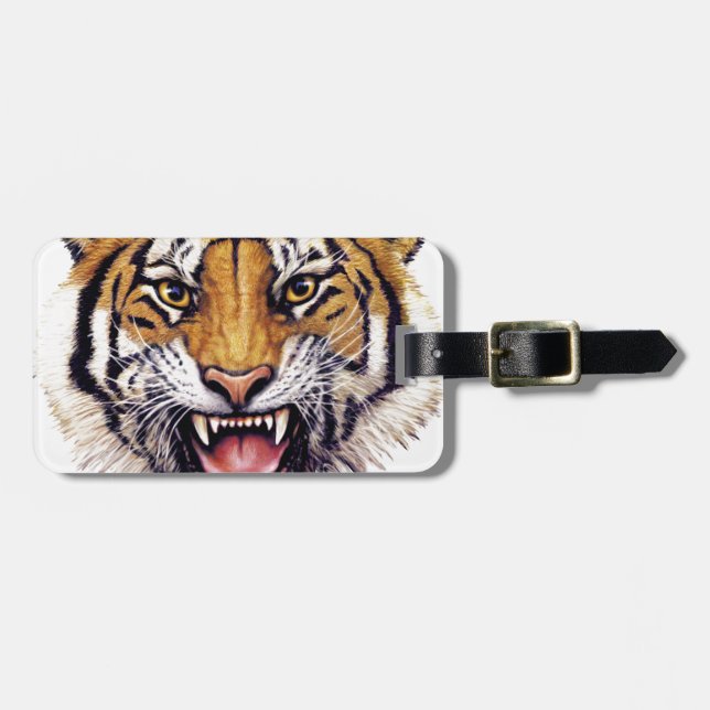 Etiqueta De Bagagem Tigre snarling.jpg principal (Frente Horizontal)