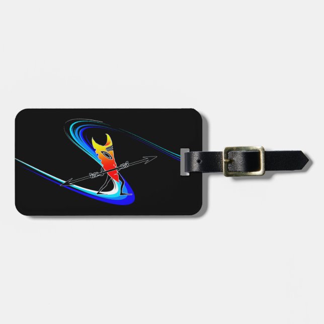 Etiqueta De Bagagem Tiki Surfer (Frente Horizontal)
