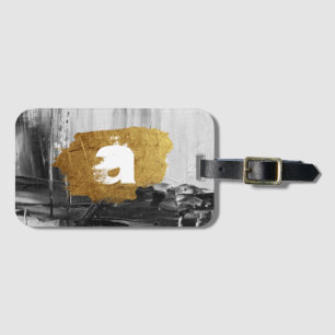 Etiqueta De Bagagem Tinta branca preta com Lugga monográfica personal