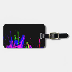 Etiqueta De Bagagem Tinta Neon Colorida Espalhada. PERSONALIZE