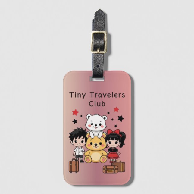 Etiqueta De Bagagem Tiny Travelers Club (Frente Vertical)